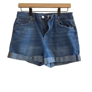 No Boundaries Blue Denim Cuffed Shorts Junior Size 13